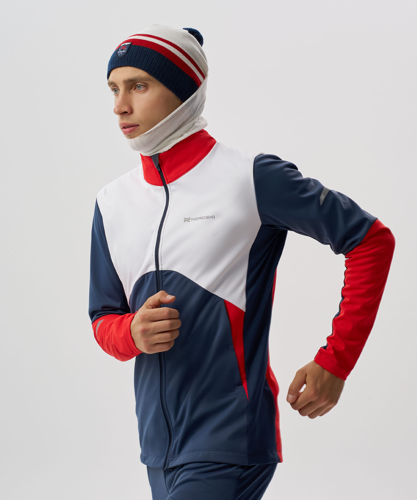 Тренировочная куртка Nordski Pro 2.0 White/Blue/Red