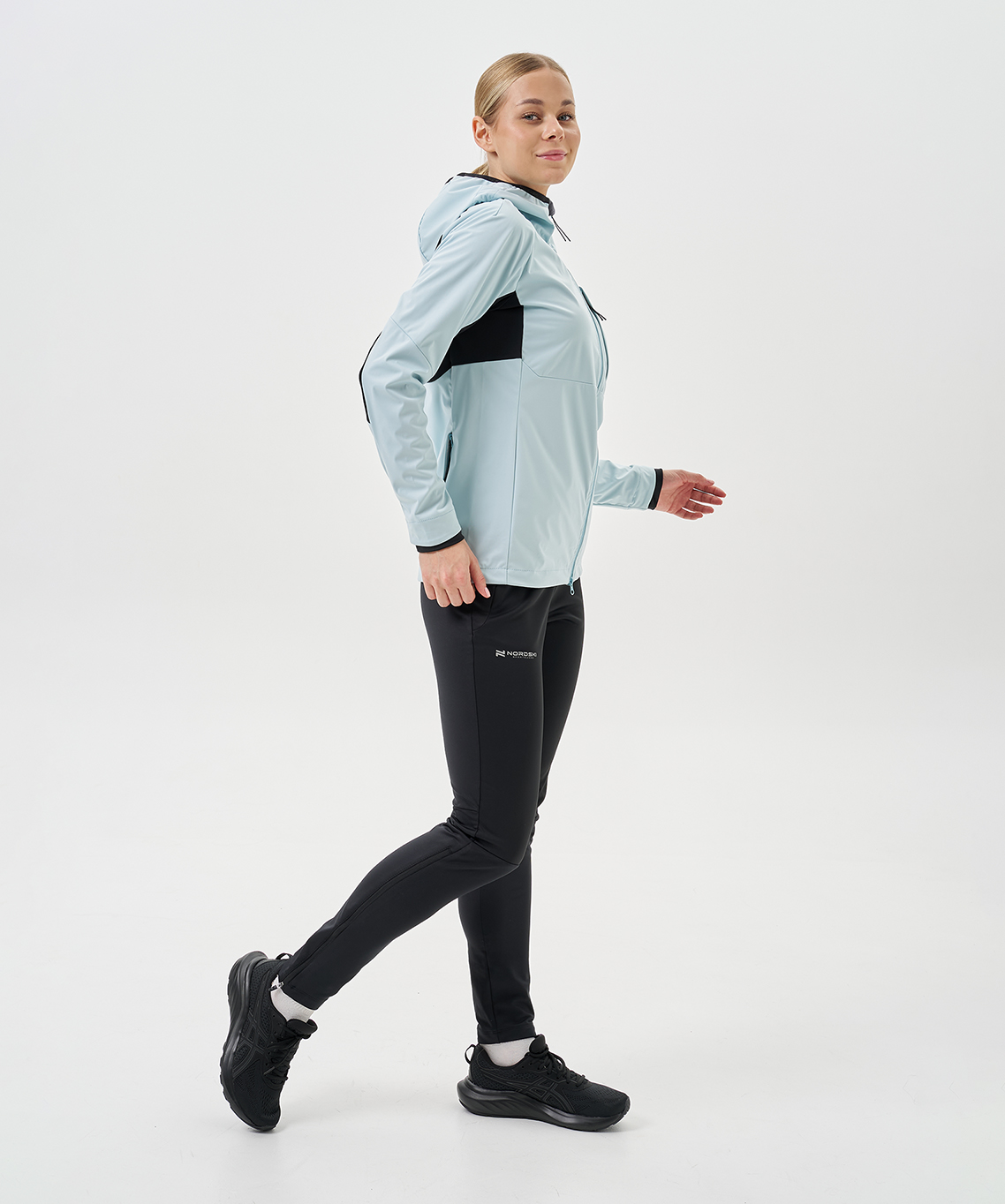 Тренировочная куртка Nordski PRO TOUR HOOD Aqua/Black W